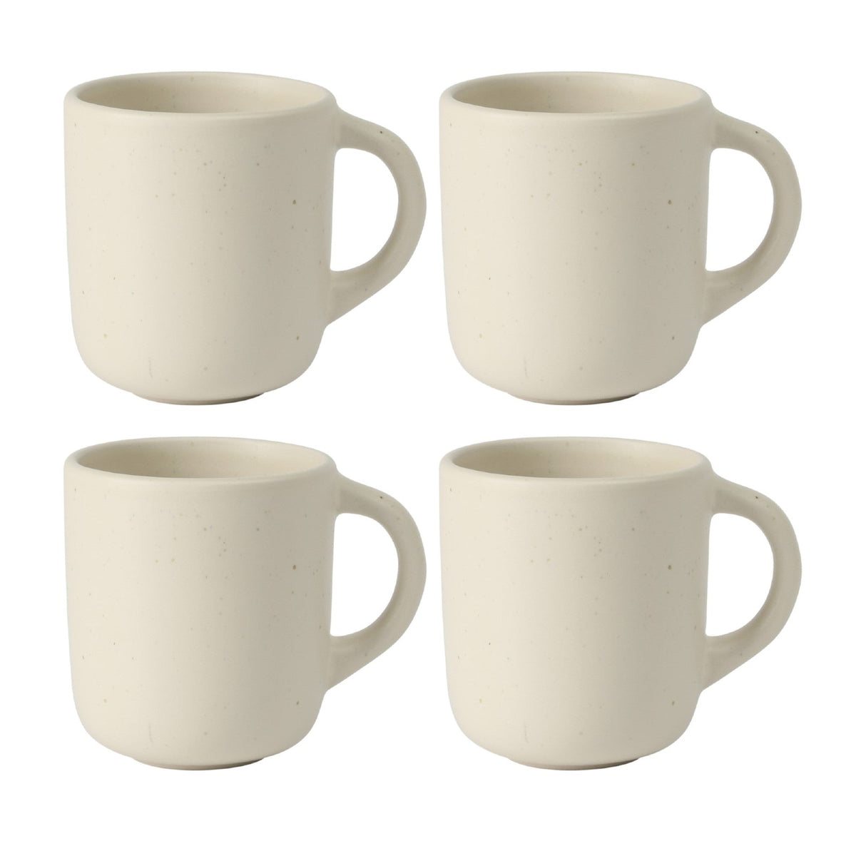 Corsica Clay 4 Piece Mug Set, Sea Salt White