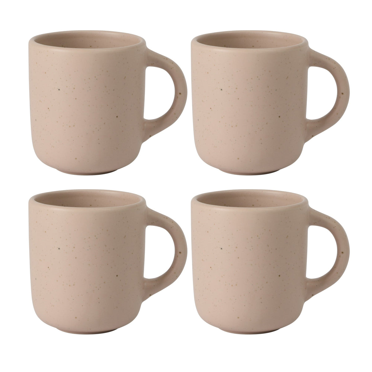 Corsica Clay 4 Piece Mug Set, Prosecco Blush Pink