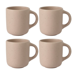 Corsica Clay 4 Piece Mug Set, Prosecco Blush Pink