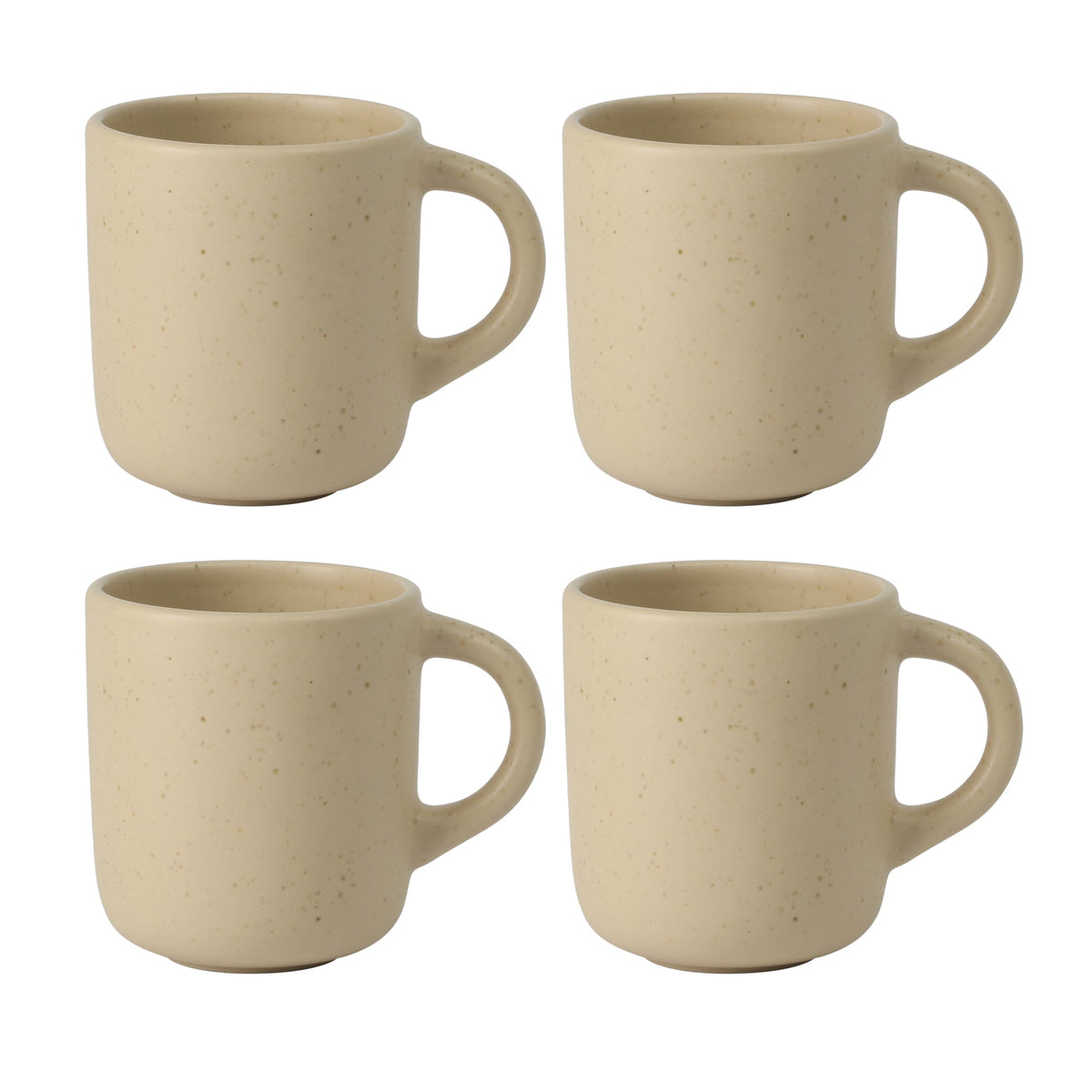 Corsica Clay 4 Piece Mug Set, Cappuccino Cream