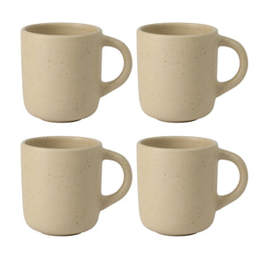 Corsica Clay 4 Piece Mug Set, Cappuccino Cream