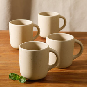 Corsica Clay 4 Piece Mug Set, Cappuccino Cream