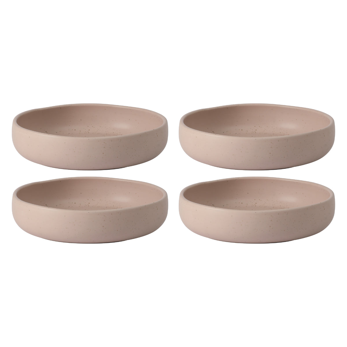 Corsica Clay - 4-Piece Pasta Bowl Set - Reactive Glaze Stoneware - Prosecco Blush Pink