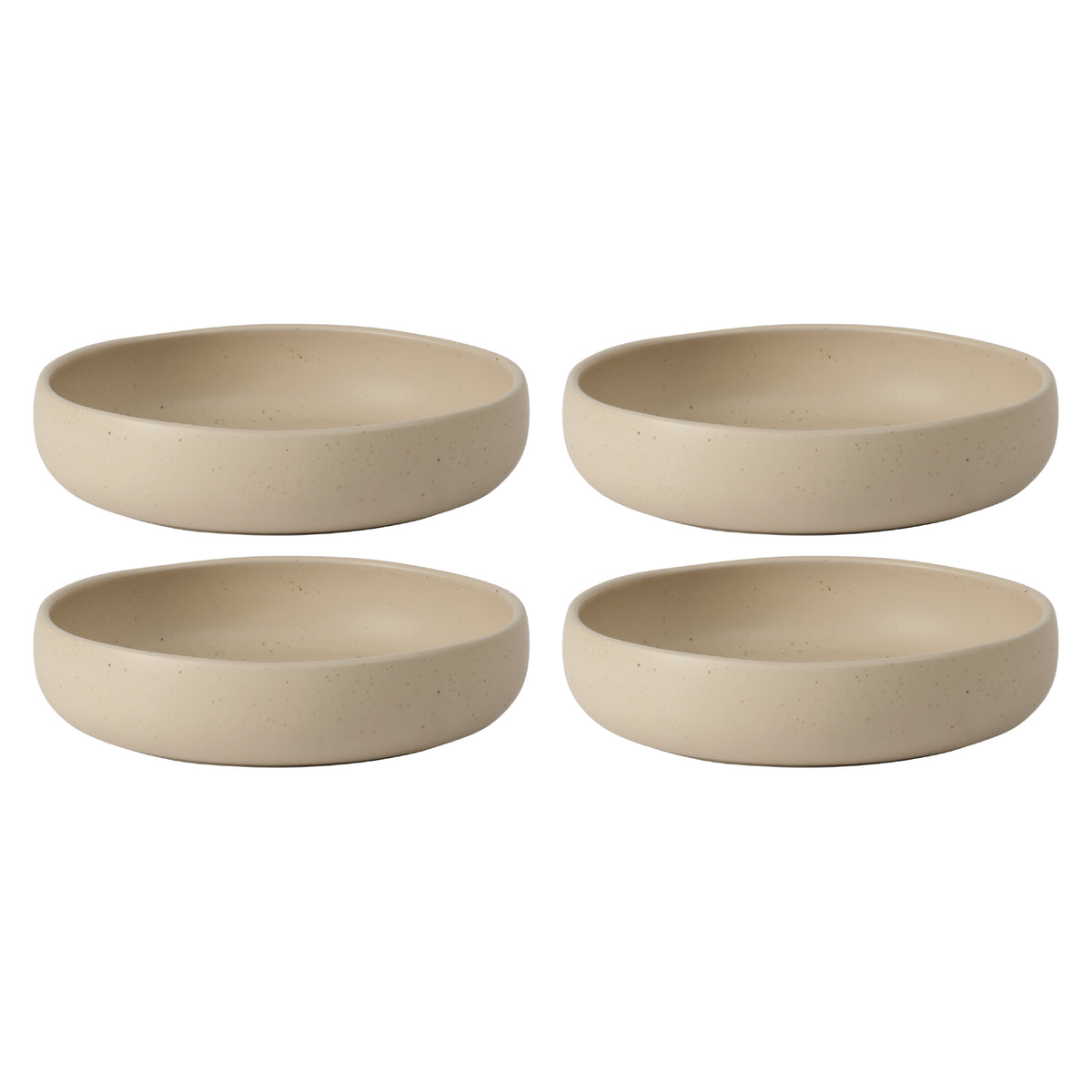 Corsica Clay - 4-Piece Pasta Bowl Set - Reactive Glaze Stoneware - Cappucino Cream