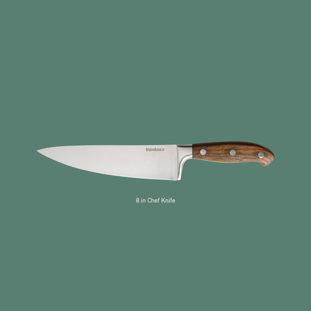 8 Inch Chef Knife - German Steel, Walnut Wood Handle