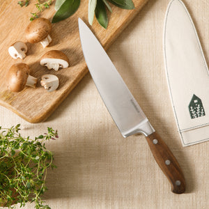 8 Inch Chef Knife - German Steel, Walnut Wood Handle