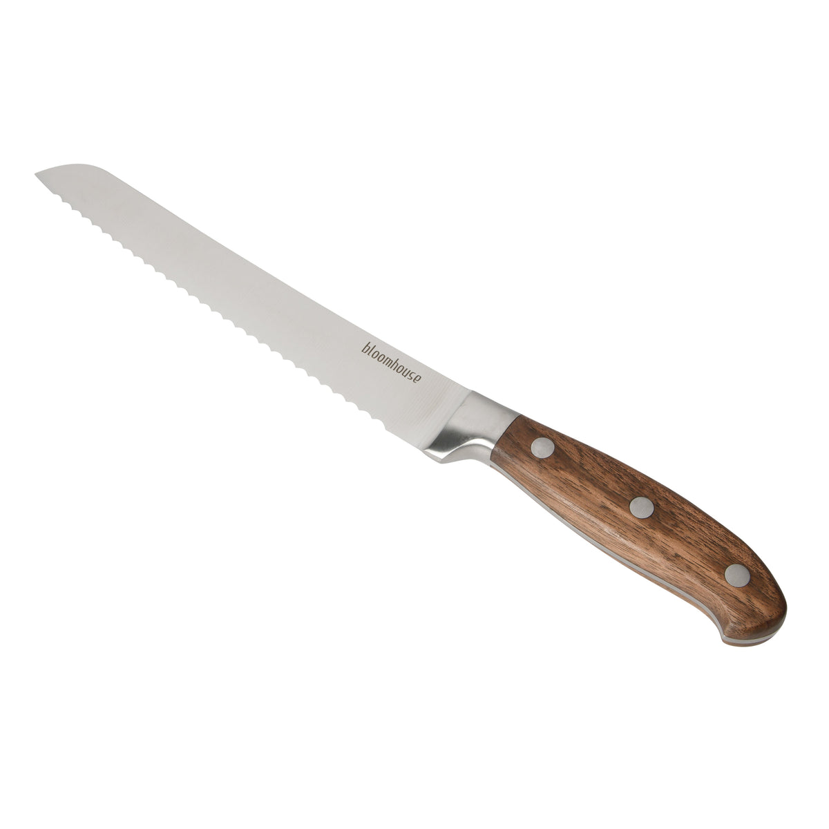 8 Inch Bread Knife - German Steel, Walnut Wood Handle