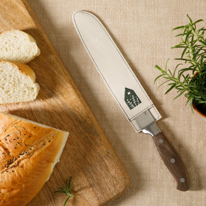 8 Inch Bread Knife - German Steel, Walnut Wood Handle