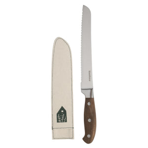 8 Inch Bread Knife - German Steel, Walnut Wood Handle