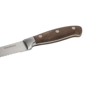 8 Inch Bread Knife - German Steel, Walnut Wood Handle