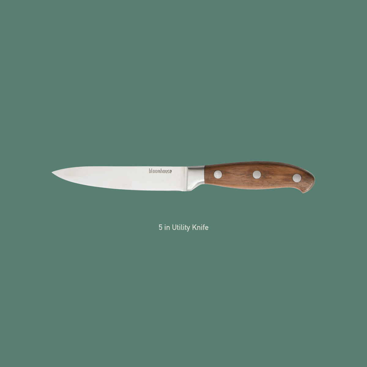 5 Inch Utility Knife - German Steel, Walnut Wood Handle