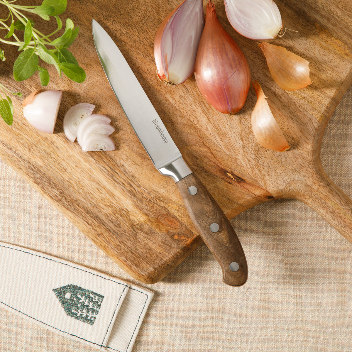 5 Inch Utility Knife - German Steel, Walnut Wood Handle