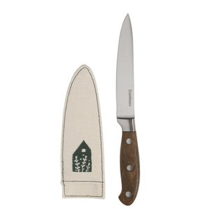 5 Inch Utility Knife - German Steel, Walnut Wood Handle