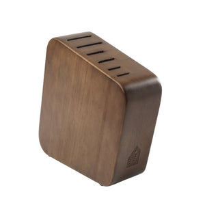 Bloomhouse 7 Piece Italian Walnut Wood Knife Block Set W/ German Steel Forged Knives
