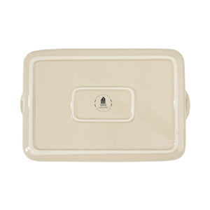 3-Piece 9x13 Inch Ceramic Bakeware Set with Olive Wood Tools - Linen Taupe