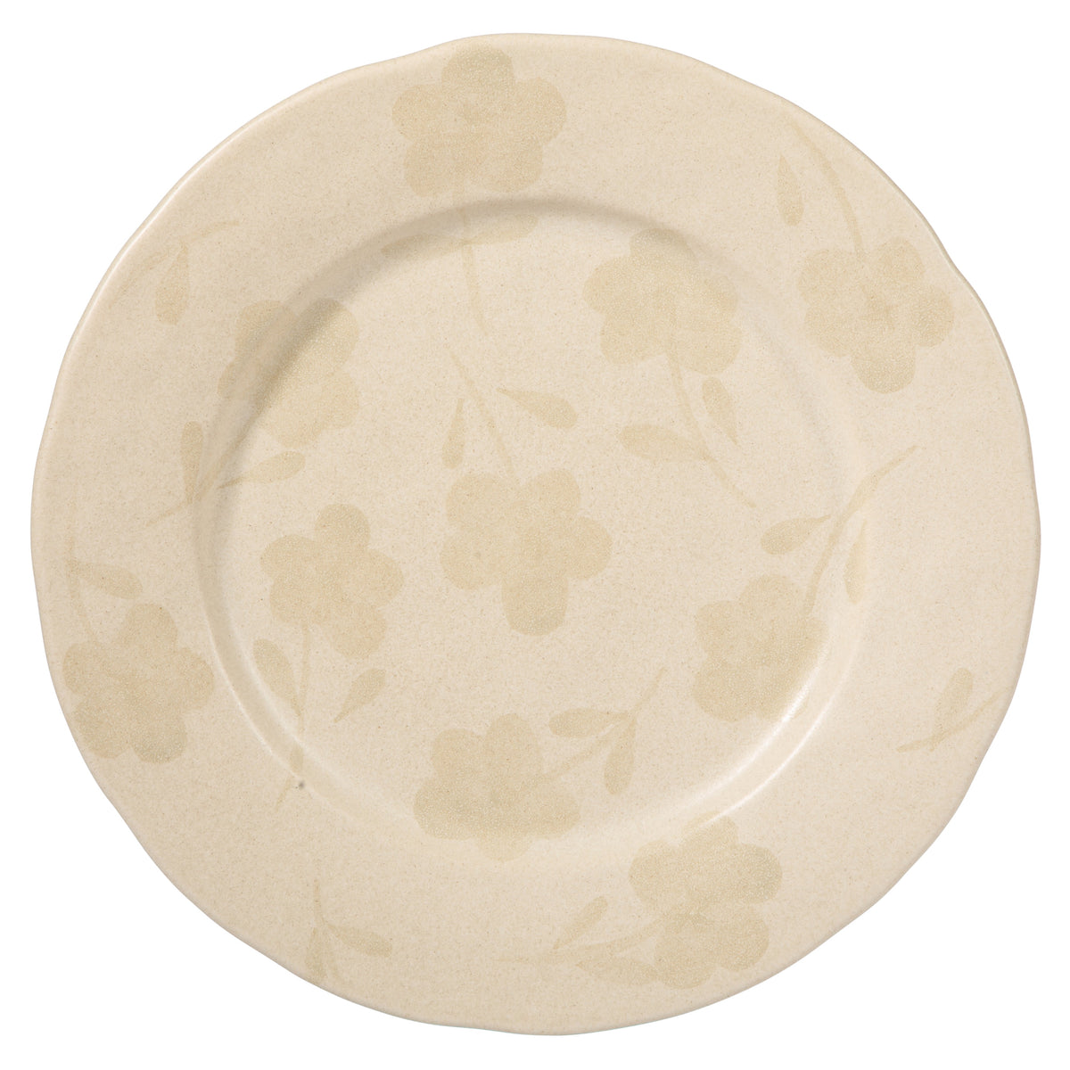 Porto Petals - 12-Piece Dinnerware Set for 4 - Hand-Painted Portuguese Stoneware, Lily Cream