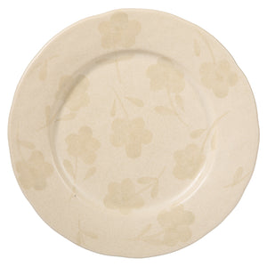 Porto Petals - 12-Piece Dinnerware Set for 4 - Hand-Painted Portuguese Stoneware, Lily Cream