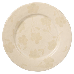 12-Piece Dinnerware Set for 4 - Hand-Painted Portuguese Stoneware - Porto Petals - Lilly Cream
