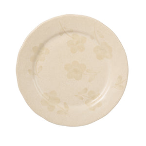 Porto Petals - 12-Piece Dinnerware Set for 4 - Hand-Painted Portuguese Stoneware, Lily Cream