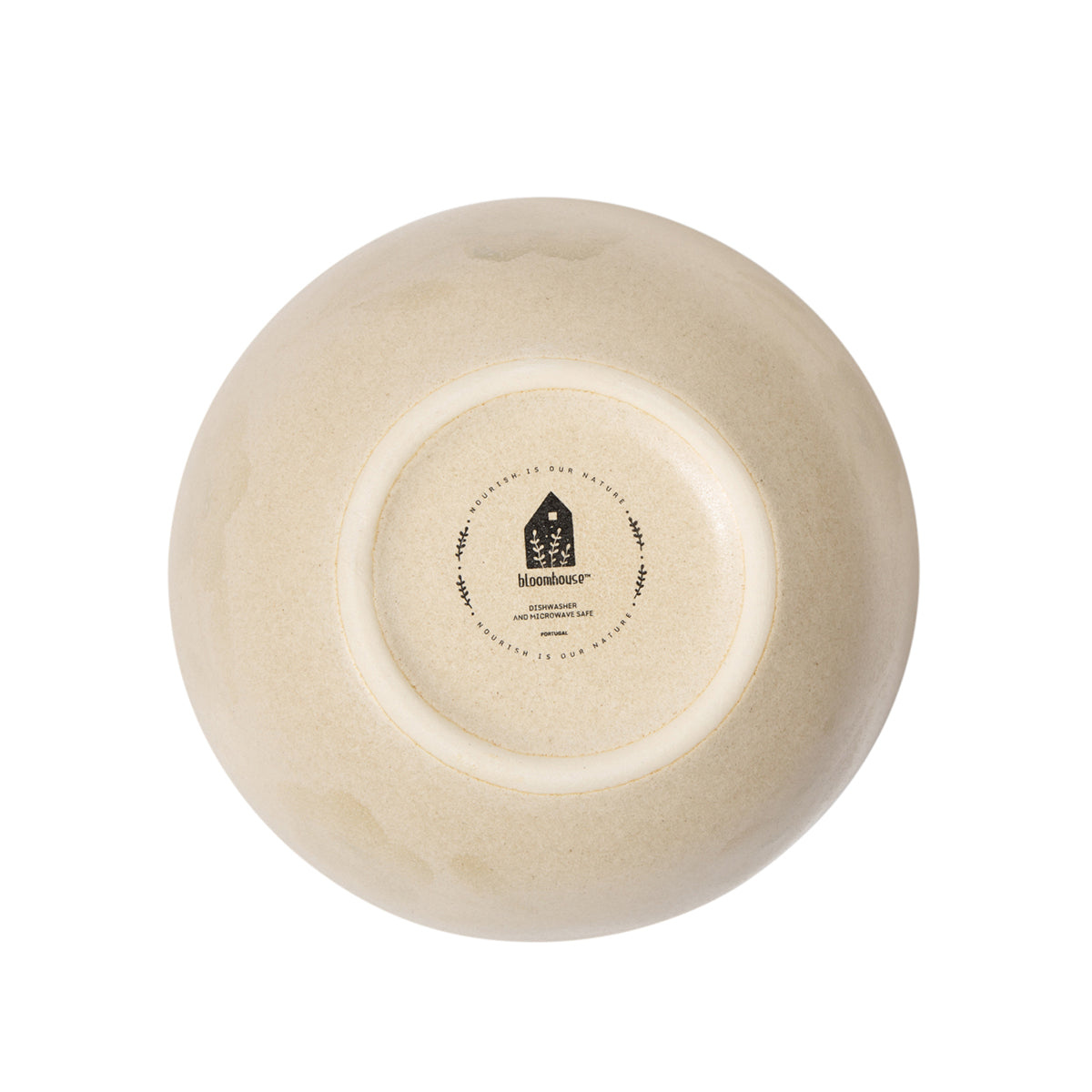 Porto Petals - 4-Piece 6.4 Inch Cereal Bowl Set - Hand-Painted Portuguese Stoneware - Lily Cream