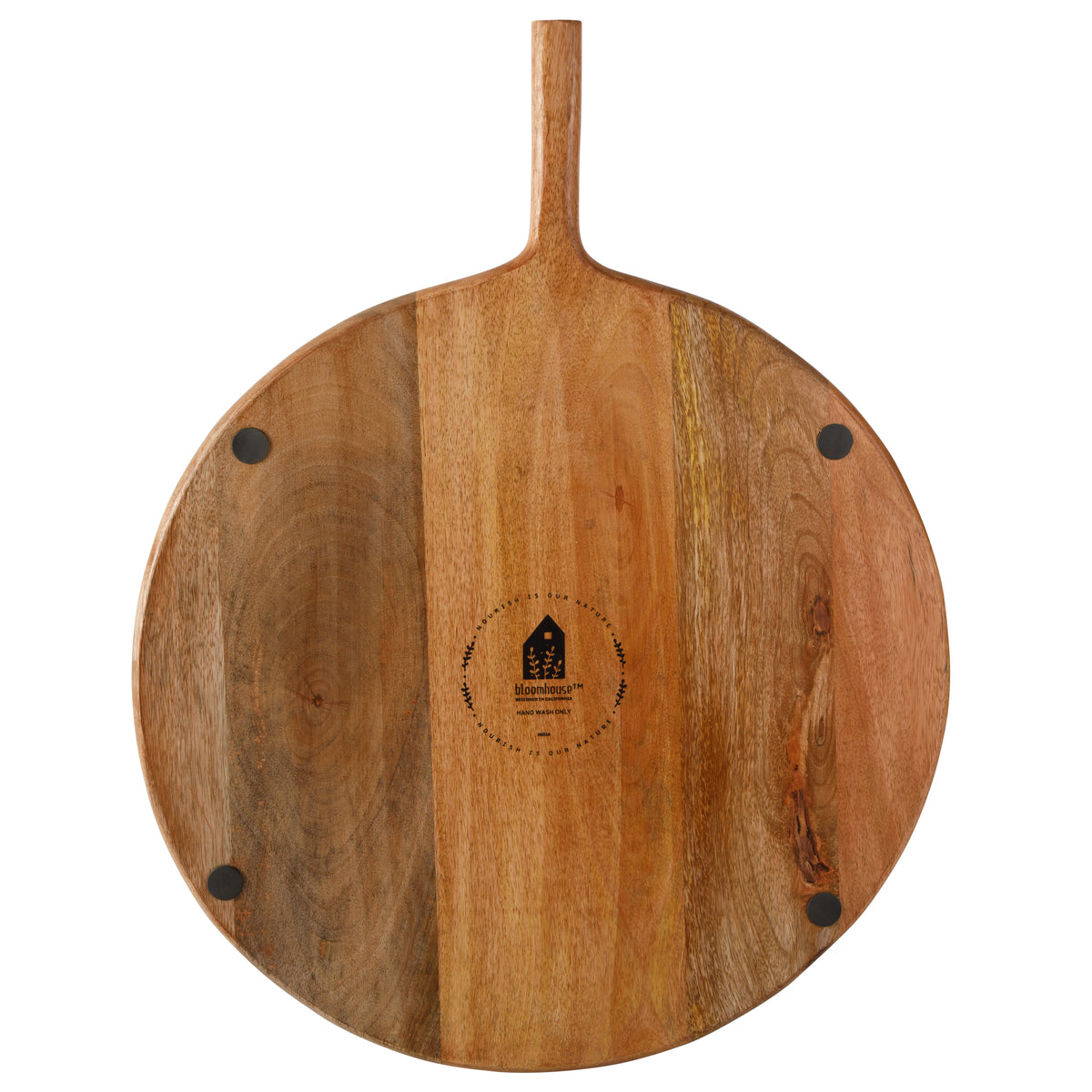 Round Charcuterie Board with Handle - Mango Wood