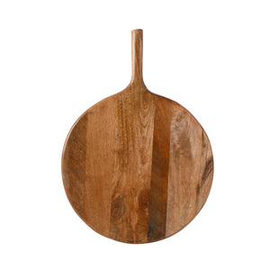 Round Charcuterie Board with Handle - Mango Wood