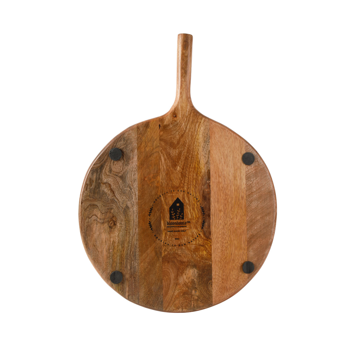 Round Charcuterie Board with Handle - Mango Wood