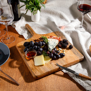 Square Charcuterie Board with Handle - Mango Wood