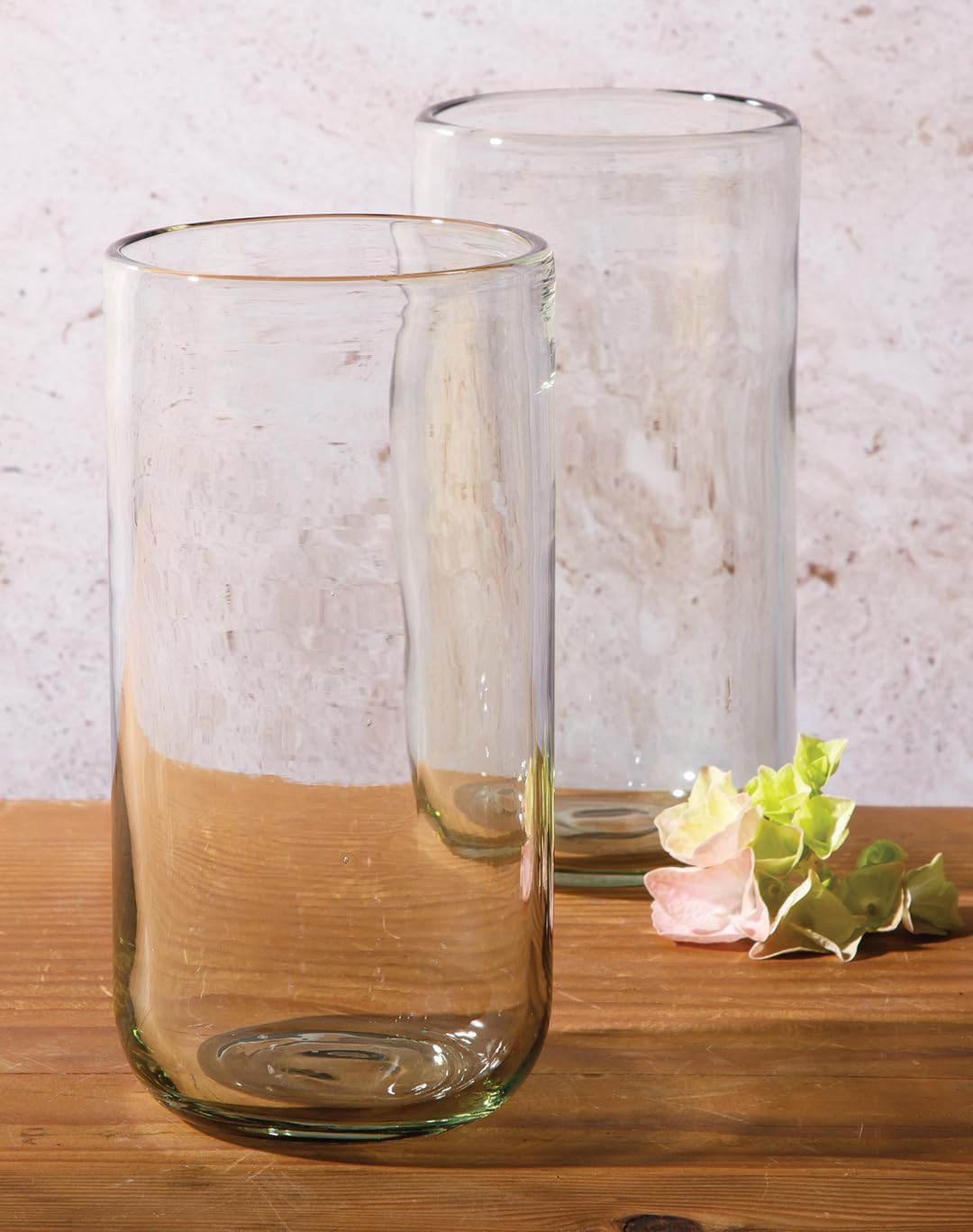 Bloomhouse Sayulita Spring 8 Piece Hand Made 21 oz Jadeite Colored Glass Tumbler Set w/ Coasters