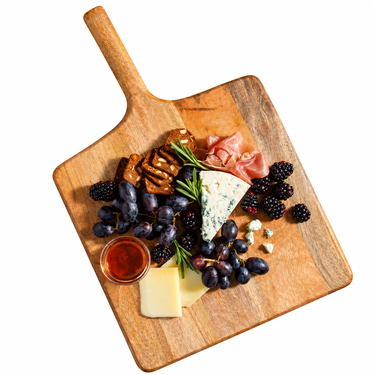 Square Charcuterie Board with Handle - Mango Wood