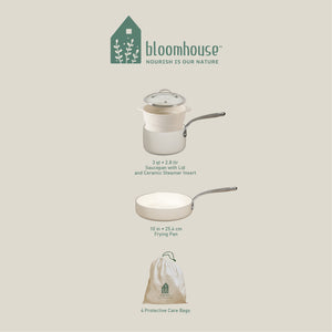 Bloomhouse 4-Piece Heavy Gauge Aluminum Starter Cookware Set
