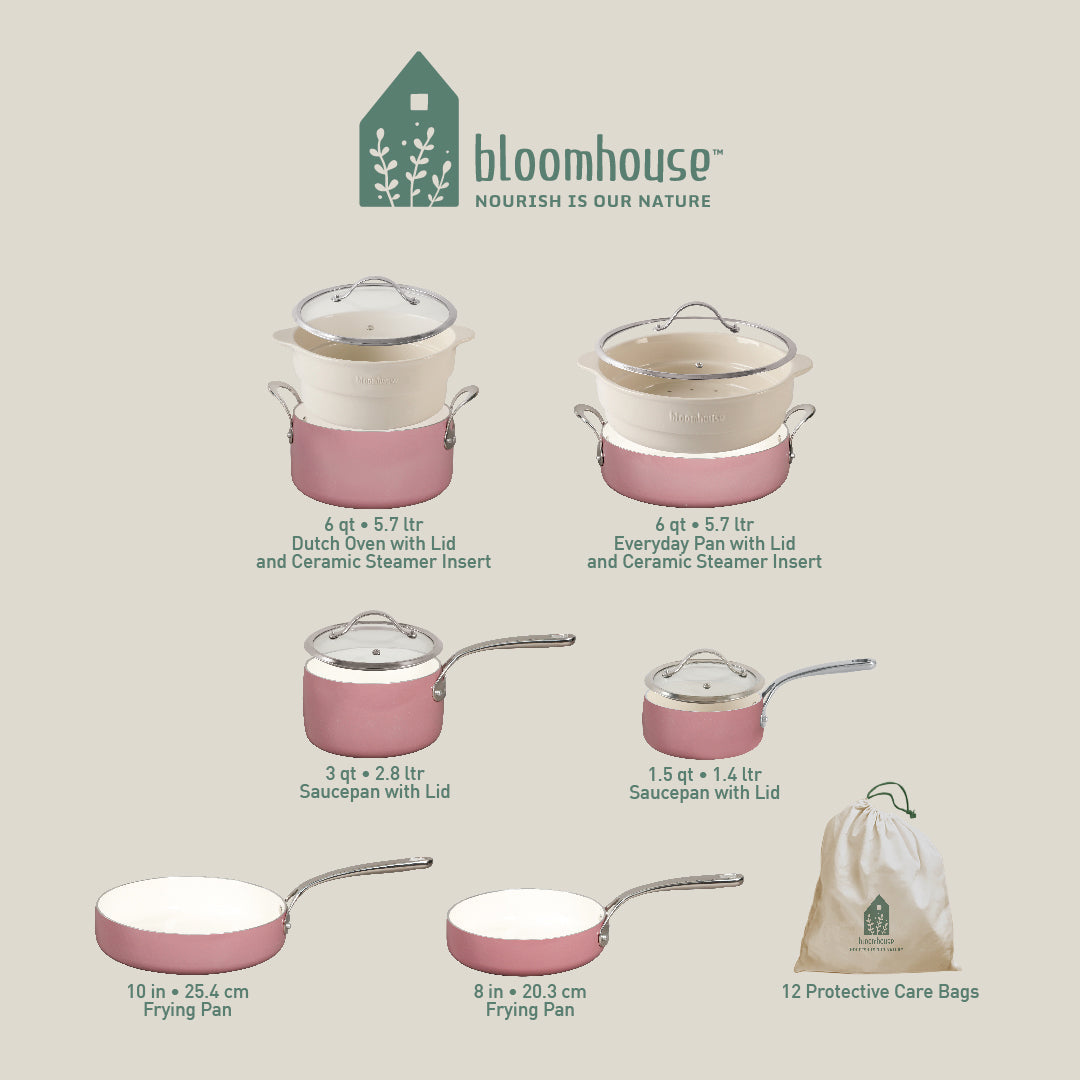 Bloomhouse 4-Piece Heavy Gauge Aluminum Starter Cookware Set -  bloomhousecollection