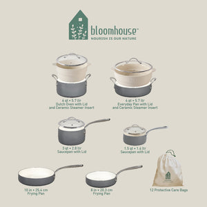 Bloomhouse 12-piece Heavy Gauge Aluminum Cookware Set