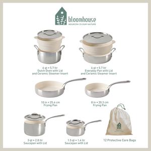 Ceramic Non-Stick Cookware Set 12 Piece Pots Pans Stove Top Kitchen New